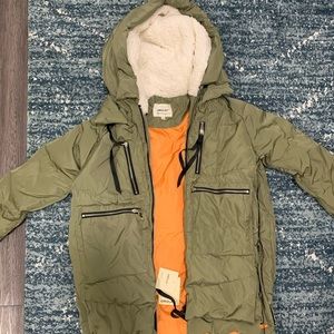 NWT Orolay Women's Thickened Down Jacket w/ Hood, Green, Size XS